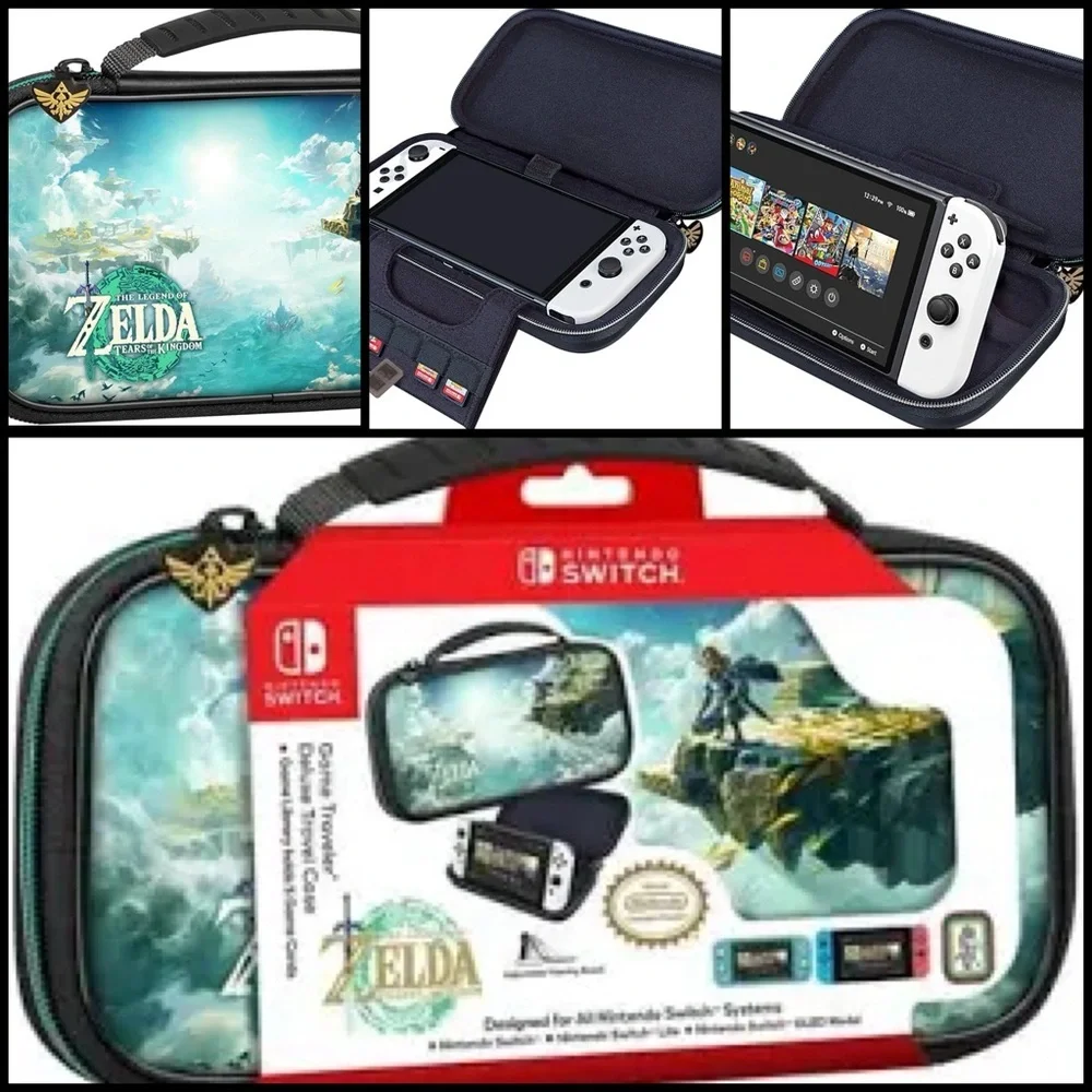 Nintendo Switch Travel Case The Legend of Zelda Skyward Design (Teal/White) New